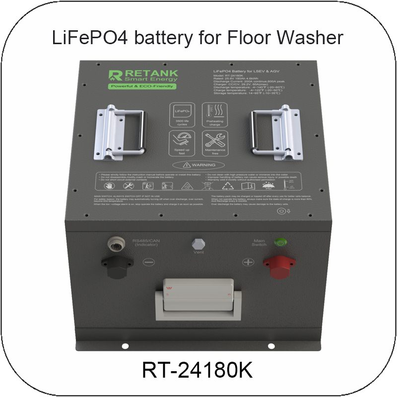 24V 180Ah LiFePO4 battery for Sweeper