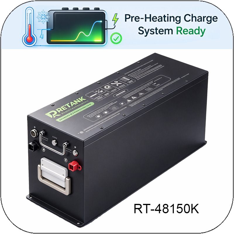 48V 150Ah LiFePO4 battery with Pre-heating