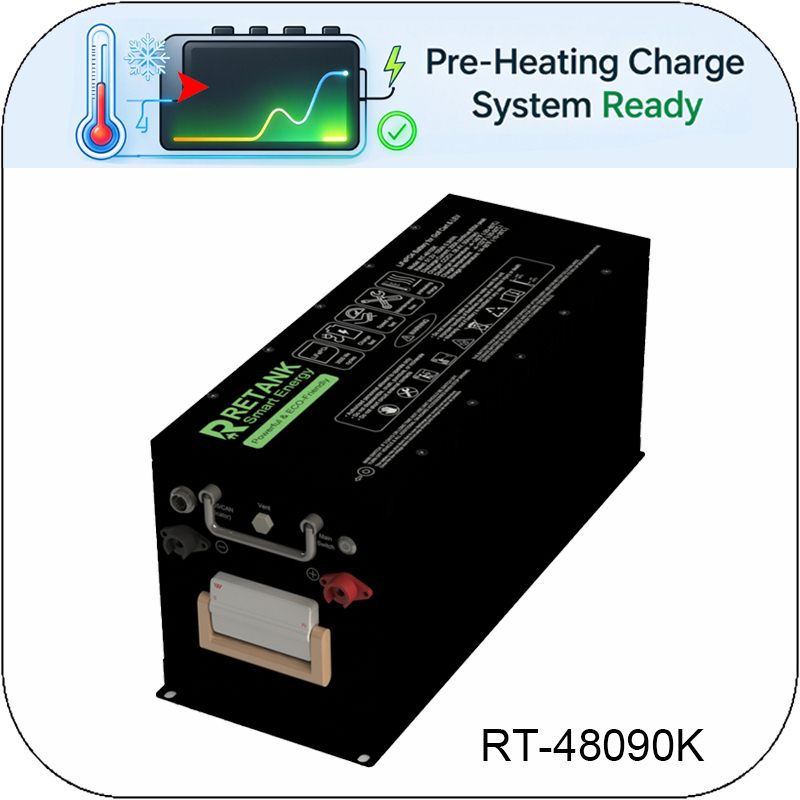 48V 90Ah LiFePO4 battery with Pre-heating