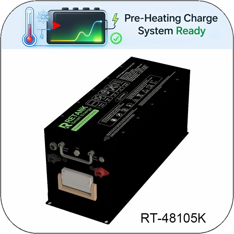 48V 105Ah LiFePO4 battery with Pre-heating