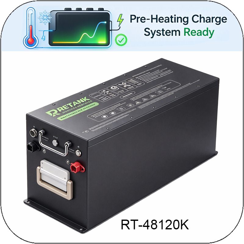 48V 120Ah LiFePO4 battery with Pre-heating