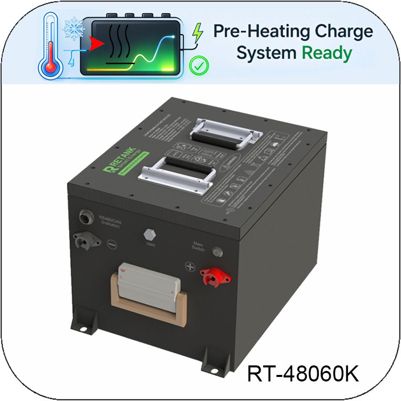 48V 60Ah LiFePO4 battery with Pre-heating